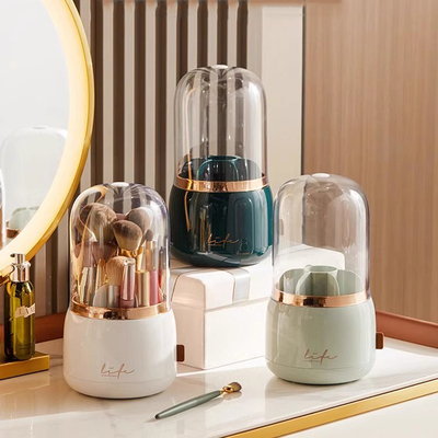 收纳盒防尘带盖可旋转