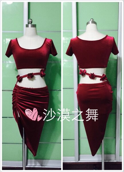 名师颜学丽同款丝绒练习服 肚皮舞 练功服 臀巾 套装 沙漠之舞