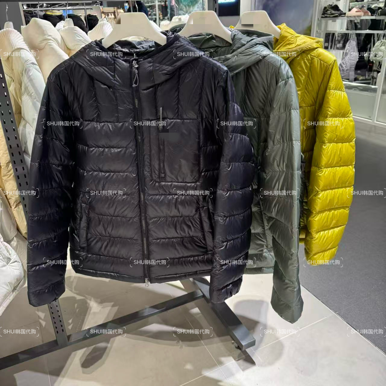 SHUI韩国代购FL折扣休闲男款薄款连帽鸭绒羽绒服外套FS2DJG4108M