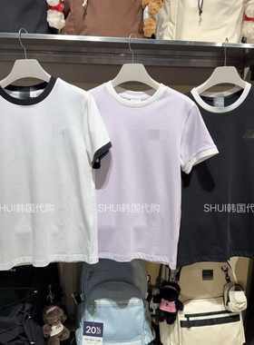 SHUI韩国直邮26新款女款休闲百搭圆领T恤短袖上衣FS262RS01F012