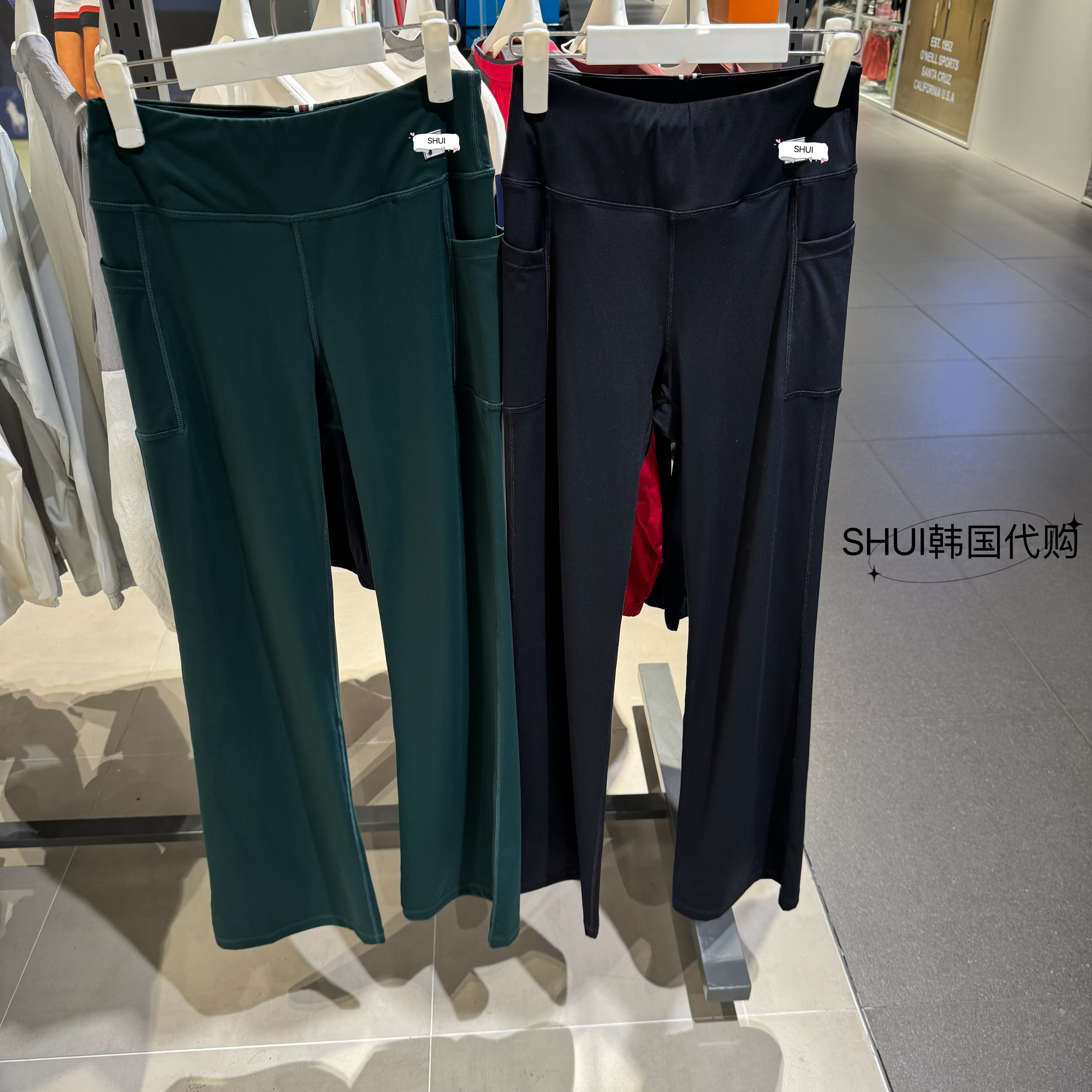 SHUI韩国代购FL折扣女款微喇裤打底裤瑜伽裤FS2IPG3352F不退不换
