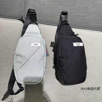 SHUI韩国代购D25新款男女款休闲腰包斜挎包SQ323UBG73铁标