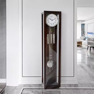 现代客厅立钟机械钟 德国赫姆勒八音北极星轻奢落地钟实木座钟欧式