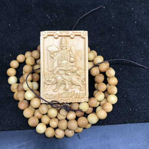 骑虎济公活佛无事平安牌木雕济公坐虎像降龙伏虎罗汉道济和尚木牌