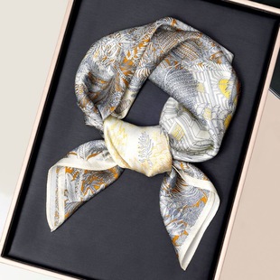 上海故事真丝丝巾女2025新款高级感杭州丝绸桑蚕丝小方巾系脖围巾