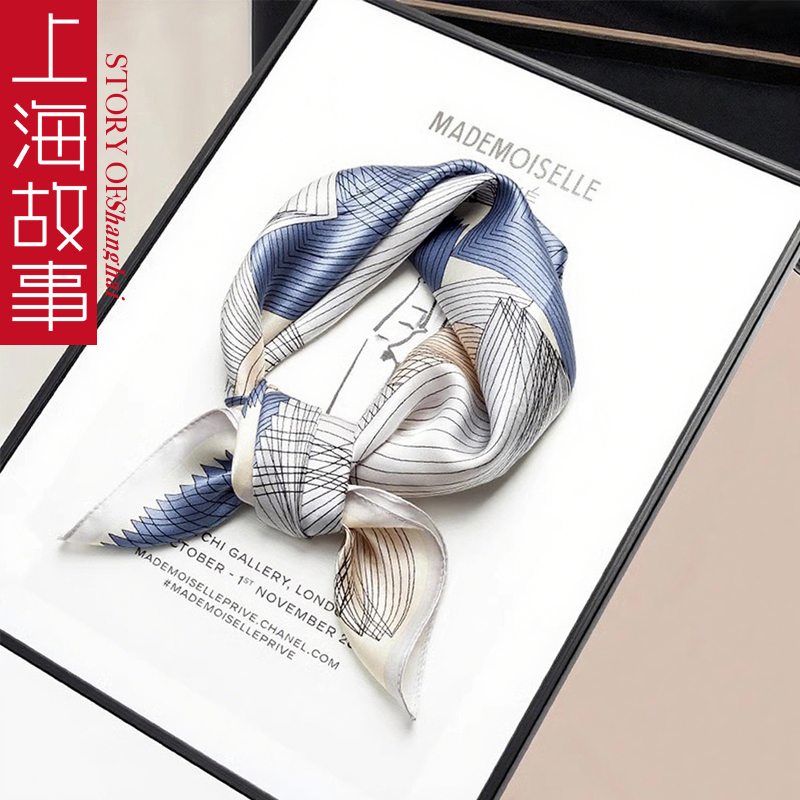 上海故事丝巾系脖高级感妈妈款桑蚕丝围巾真丝中方巾女丝巾礼盒