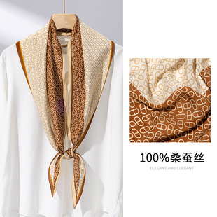 上海故事菱形真丝丝巾女士2026新款小长条轻奢围巾高端大气上档次