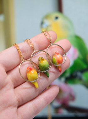 JE·QUINTA925银O字链迷你鹦鹉