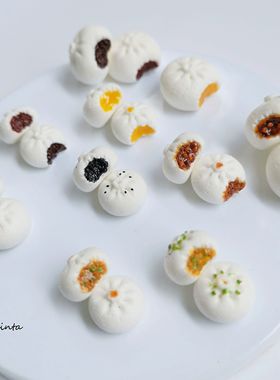 【包邮】Quinta原创设计广式早茶包子耳钉925纯银耳饰食玩摆件