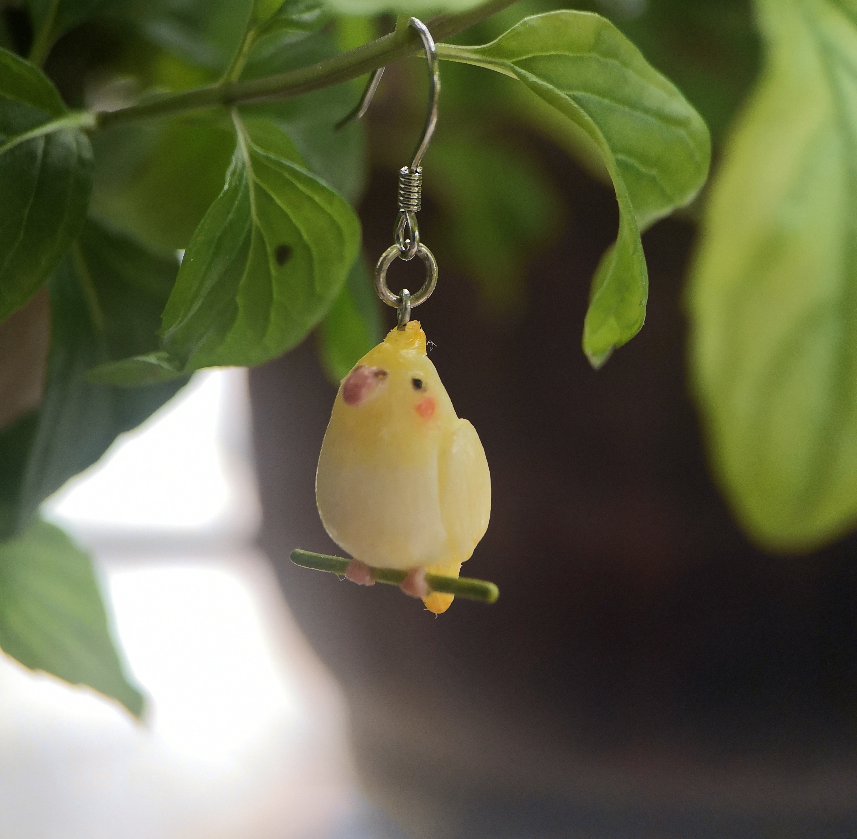 quinta手作玄凤鹦鹉银925银耳环