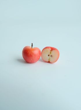 Quinta软陶手作咬一口红苹果925银耳钉无痛蚊香耳夹清新水果耳饰