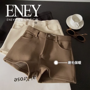 高腰休闲百搭气质辣妹打底裤 薄绒显瘦短裤 女修身 秋冬季 ENEY新款