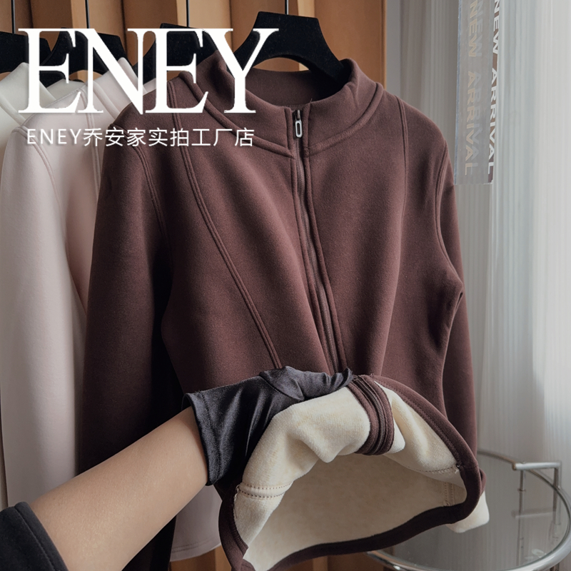 双面绒保暖防风修身收腰加绒夹克