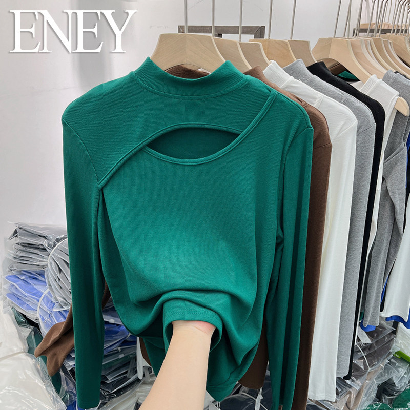 欧货镂空设计感长袖T恤女2022春秋季新款内搭洋气打底衫面膜T上衣,女装/女士精品,T恤,淘宝优惠券,粉丝福利购,淘宝优惠卷