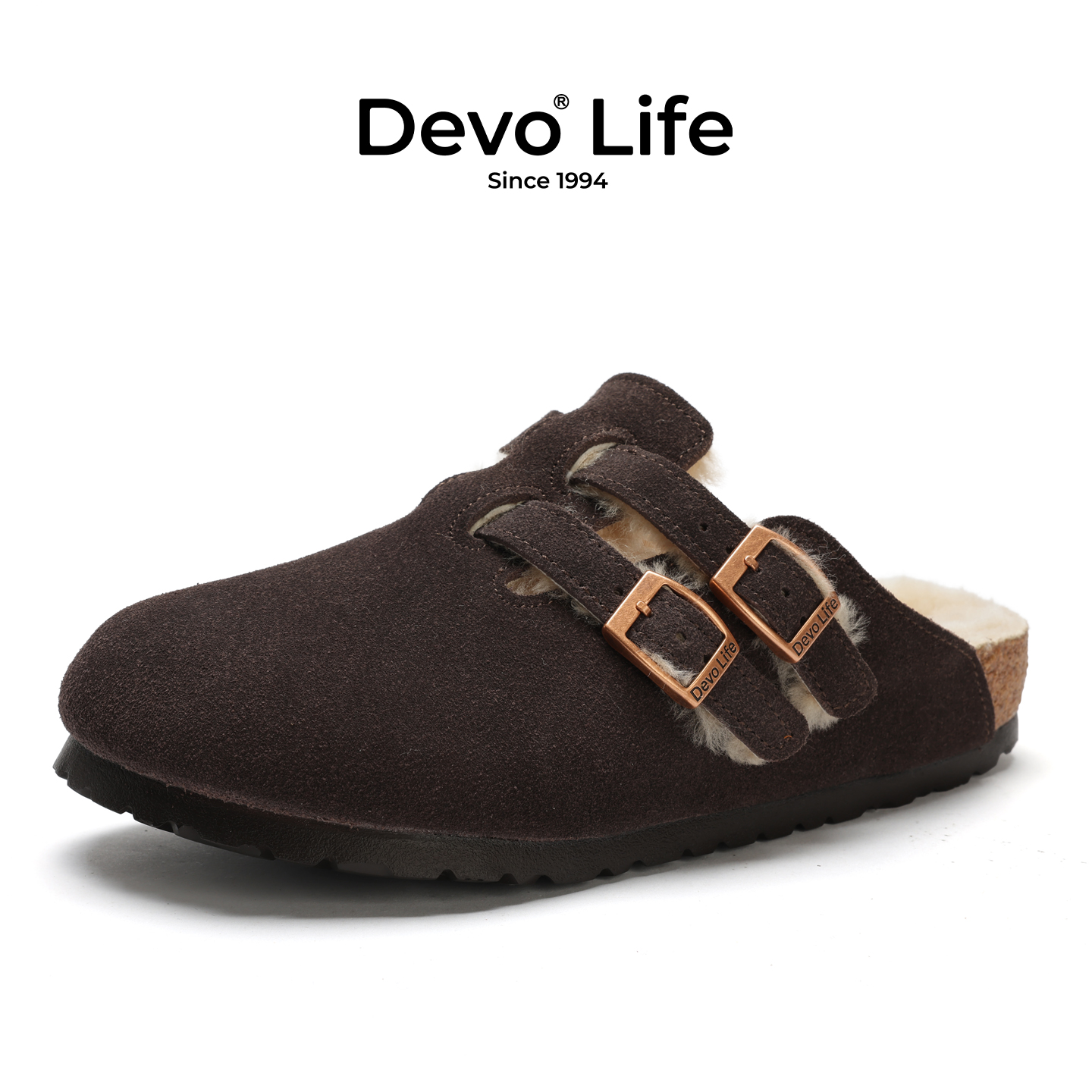 加毛软木鞋包头拖鞋秋冬外穿保暖