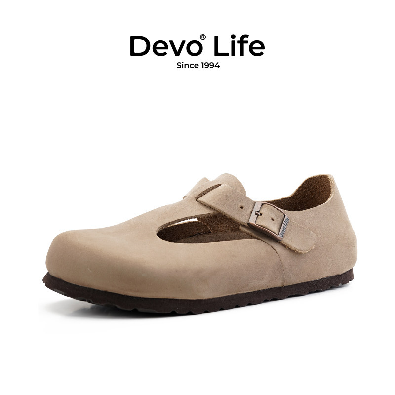 Devo/的沃软木鞋包头丁字文艺女平底牛皮搭扣复古欧美软底鞋66029|msdalam kategori Kasut wanita, 低帮鞋, 休闲板鞋 - dari Buy2taobao.com untuk memberikan perkhidmatan ejen Taobao profesional membeli