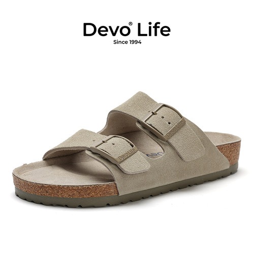 Devo/的沃沙滩休闲平底凉拖