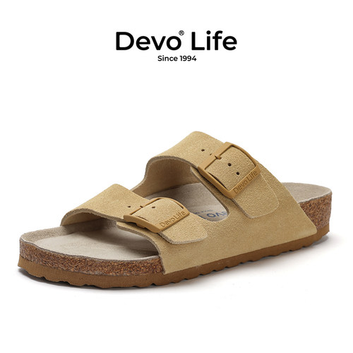 Devo/的沃沙滩休闲平底凉拖