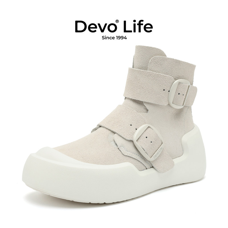 Devo/的沃软木鞋休闲时尚个性流行增高全包中帮包跟勃肯鞋24127W
