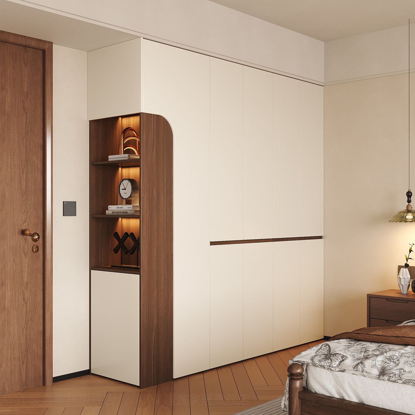 暧逸全实木衣柜家用卧室定制衣橱