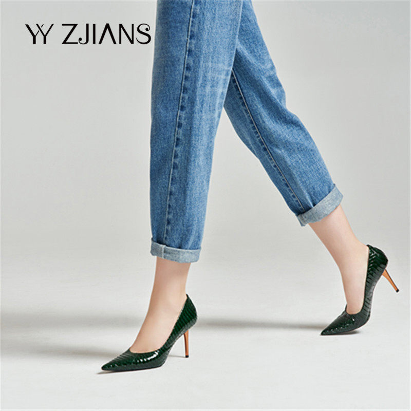 YYZJIANS女鞋高定蛇皮尖头性感高跟鞋YYXL2006-05(商场同款）