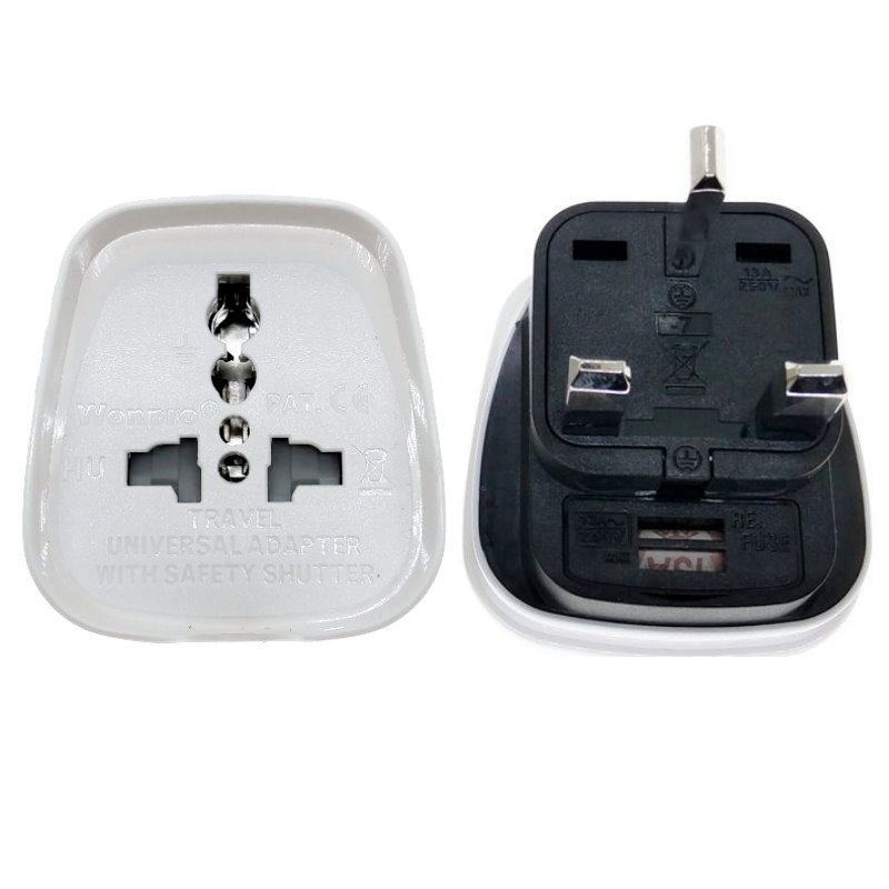Wonpro稳不落新马来英标万用转换插头内含13A保险丝带安全门2500W