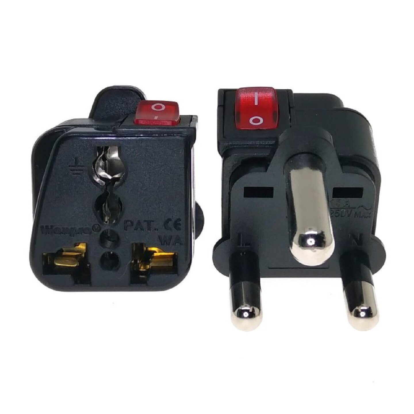 Wonpro稳不落带开关插座开普敦约翰内斯堡大南非万用转换插头黑色