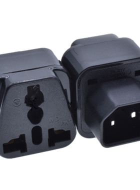 PDU UPS电脑服务器C13母转万能插座 IEC320-C14品字公头10A黑色