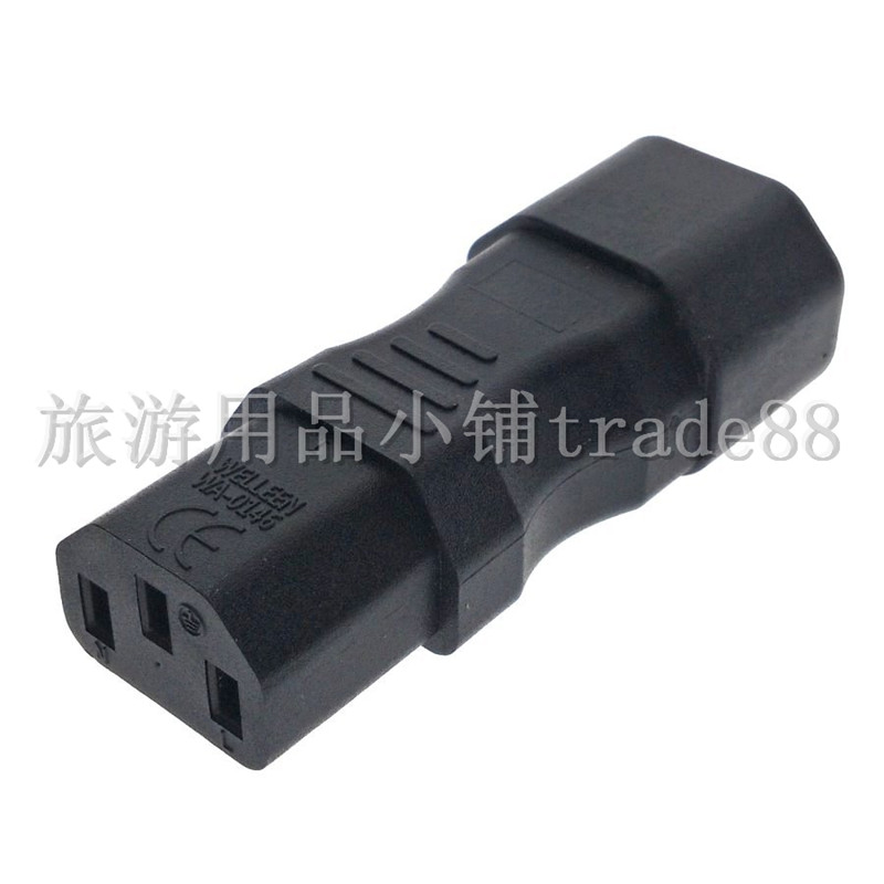 电脑PDU电源转换器 品字公头转母头 延长对接头 C13转C14