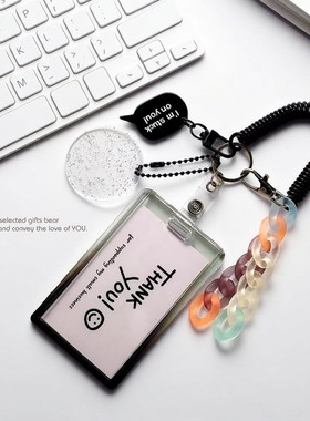 FS房原创设计透明滑动学生证件公交工作饭卡亚克力挂件渐变卡套