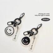 FS房亚克力透明文字黑白笑脸门扣登山扣轮胎圈弹簧扣钥匙扣包挂件