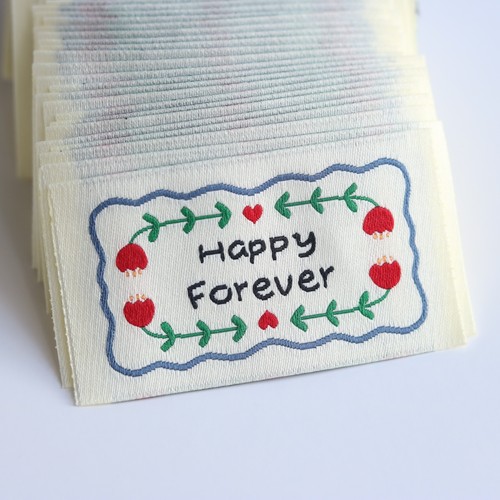 复古手帐风英文字母织唛布标商标服装领标辅料设计定制源头工厂