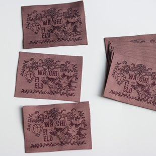 复古花纹织唛现货定制衣服商标定做领标订制织标水洗标侧标对折标