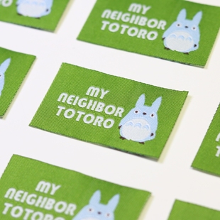 龙猫宫崎骏插画风大织唛标可爱卡通商标设计领标服装 辅料定制现货