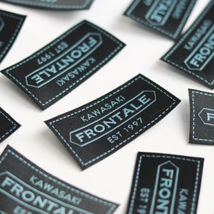 复古风英文字母商标设计现货源头印唛织唛布标领标服装织唛定制