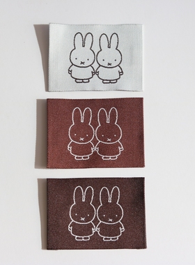 可爱卡通米fei兔织唛布标服装辅料领标设计定制织标源头工厂现货