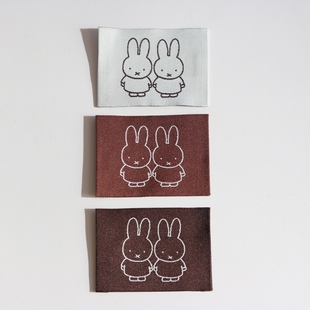 可爱卡通米fei兔织唛布标服装 辅料领标设计定制织标源头工厂现货