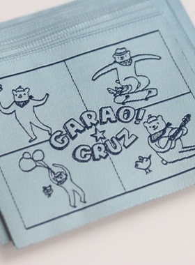 外贸小熊布标品标可爱卡通织唛服装辅料领标设计定制织标工厂现货