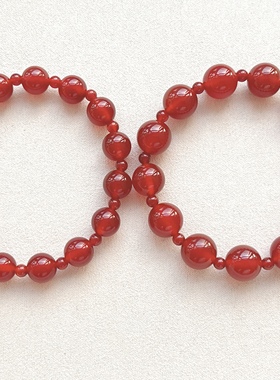 明星同款 天然红玛瑙手链女生款设计师高级感串珠手链手饰品