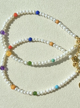 天然淡水珍珠多宝手链 淡水珍珠女款手链 轻奢小众