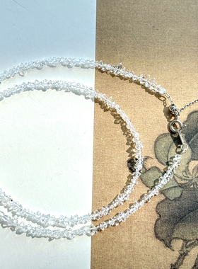 天然白水晶闪灵项链女款轻奢小众精致高级感礼物