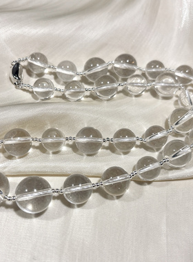 天然白水晶项链女款时尚百搭白水晶小众简约情侣款礼物