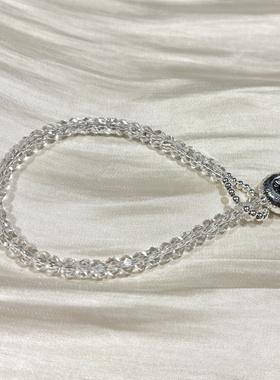 天然水晶手链女款单圈时尚百搭白水晶多宝送女友闺蜜