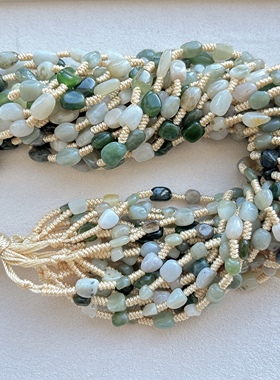 天然和田玉珠 女款多宝玉珠链 时尚百搭饰品礼物长65厘米左右