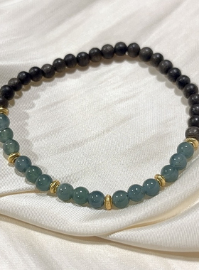 天然蓝水翡翠多宝手链女款单圈时尚百搭饰品礼物送女友闺蜜