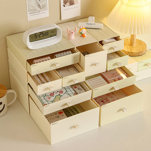 家用收纳盒玄关化妆台桌面抽屉式储物柜子杂物饰品塑料整理箱多层