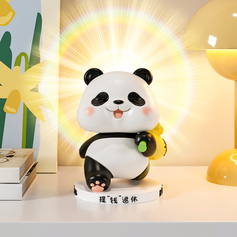 桌面解压摆件高级感熊猫手机支架办公工位情绪稳定装饰品生日礼物