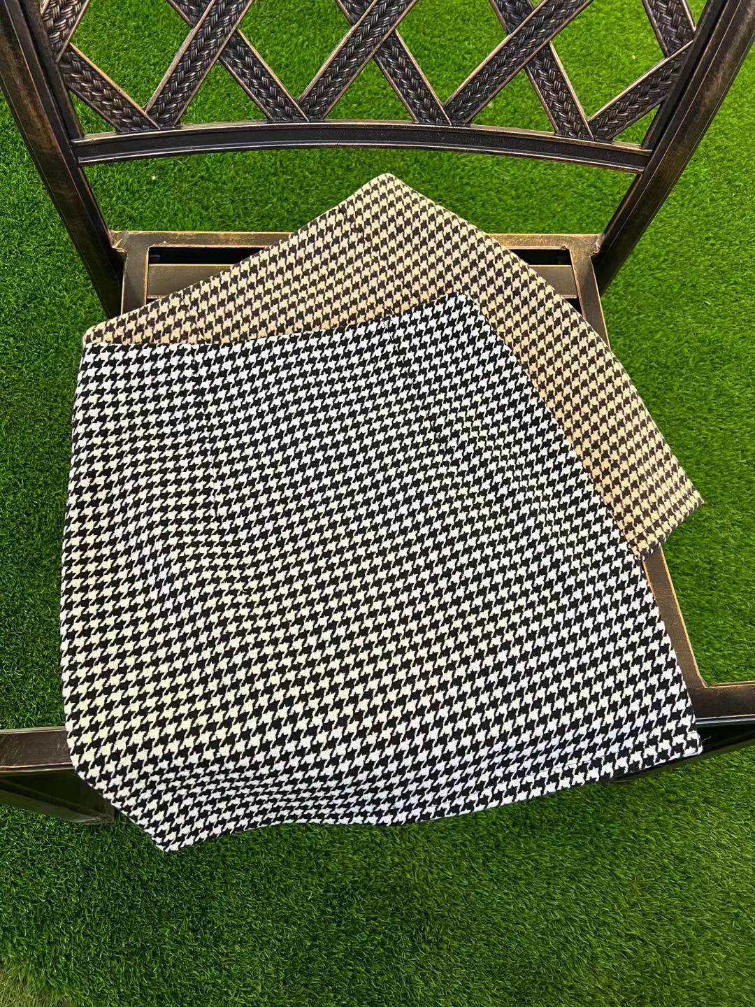 高腰千鸟格半身裙包臀H型一步西装裙职业通勤秋装新款