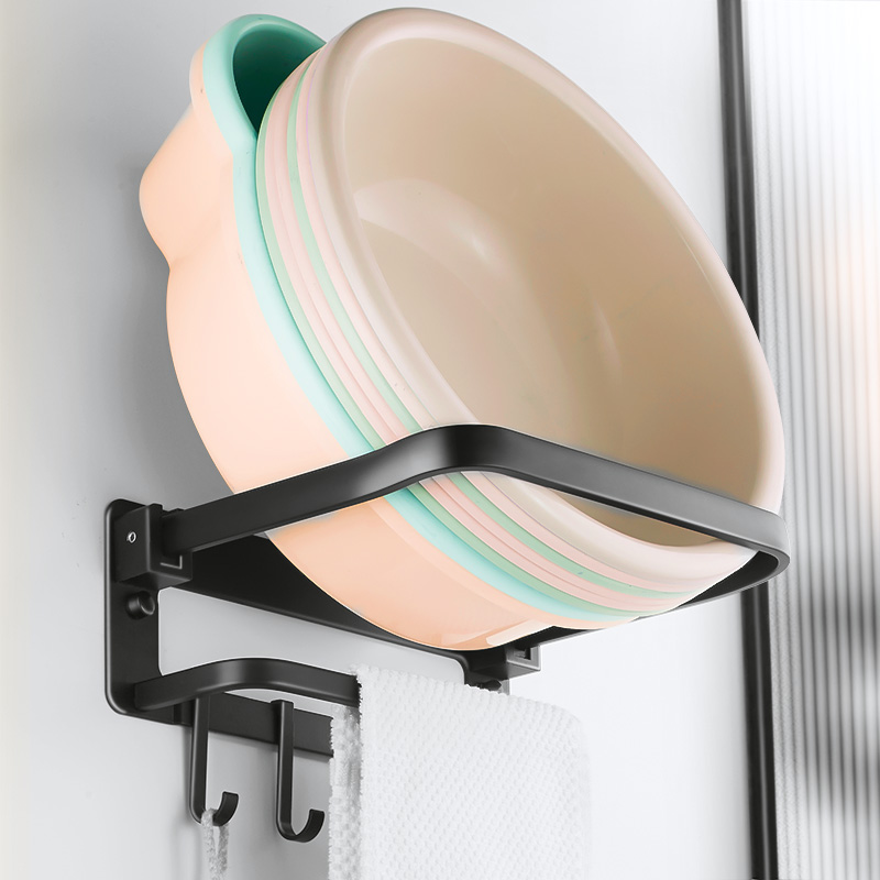 折叠免打孔浴室壁挂式脸盆架