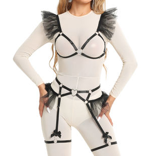 甜美诱惑聚拢情调 性感纯欲线束内衣绑带吊袜带套装